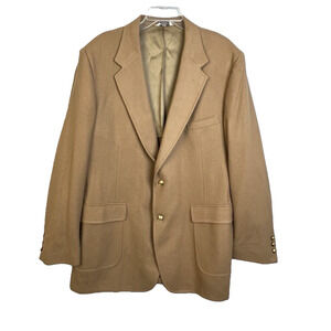Oakbrook VIntage Wool Sports Jacket Men 46 L Camel Tan Work Business